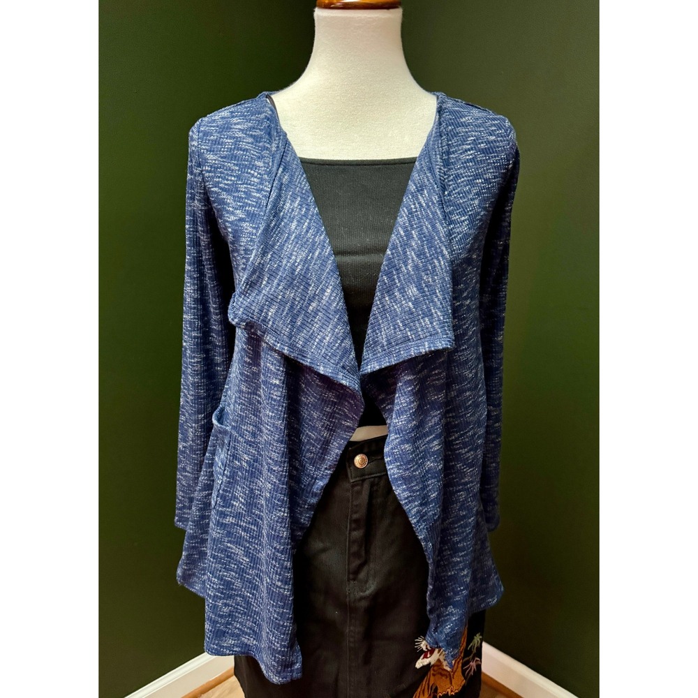 Epic Threads Blue Open Front Sweater Women's Size L